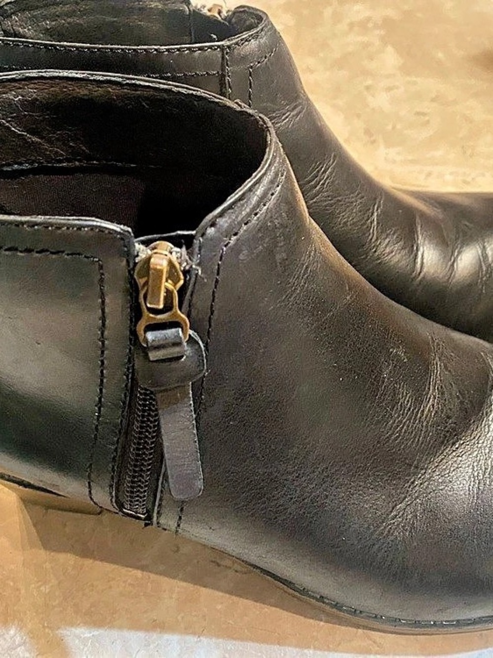 Dansko Faithe Black Ankle Boots Gold-Tone Zipper